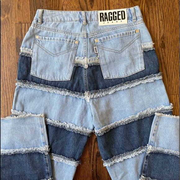 The Ragged Priest x Free People Stripe Panel Dad Jeans - Picture 2 of 12